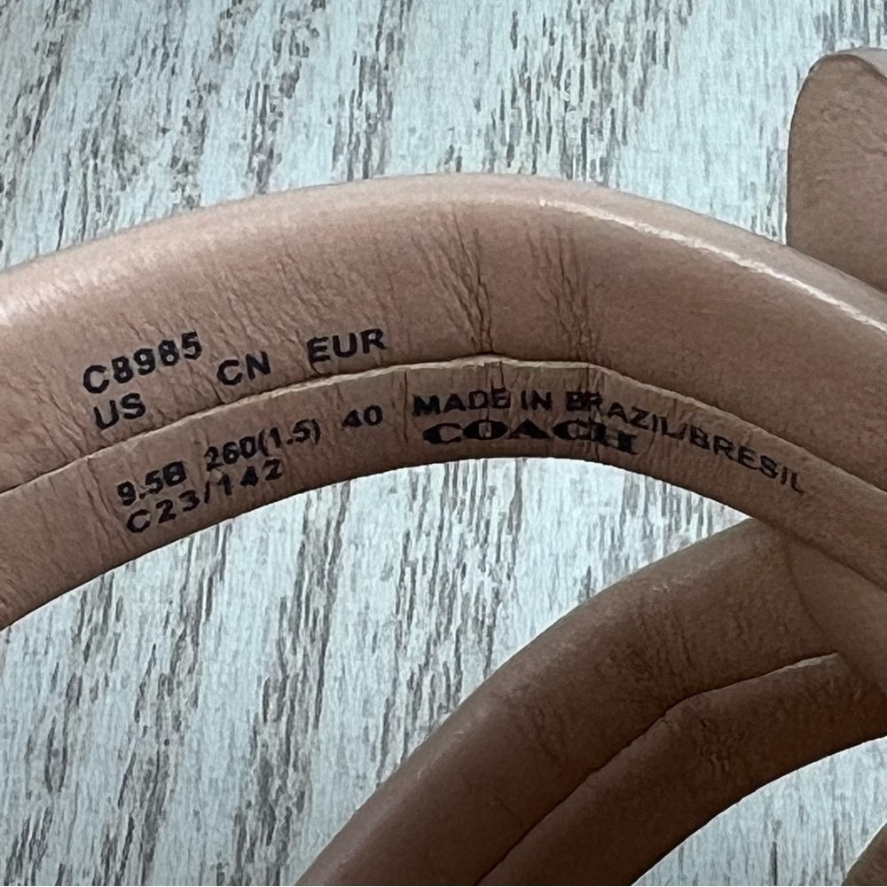 Coach Women's Kellie Leather Signature Dress Sandals 9.5B Beechwood Tan $225 - Picture 8 of 15